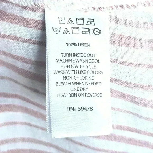 Rachel Zoe 100% Linen Pastel Pink Vertical Stripes Sleeveless Summer Blouse - Picture 6 of 13